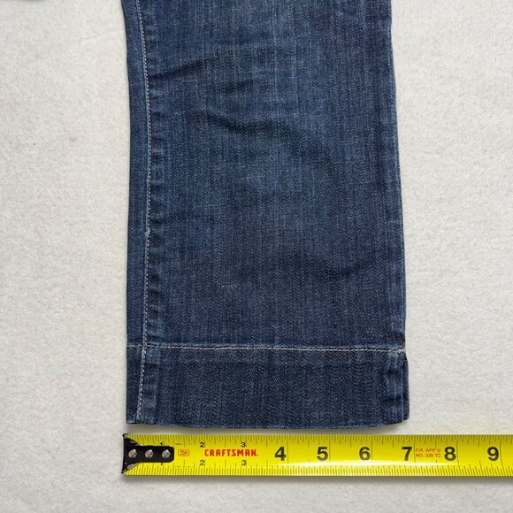 JOE'S Women's Slit Hem Kicker Blue Capris Jeans Size 29 Mid Rise Straight Leg - Picture 9 of 10